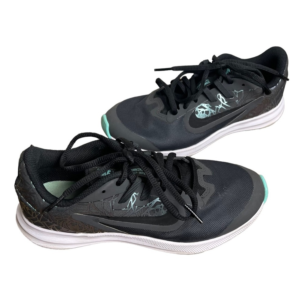 Kids Black and Teal Athletic Shoes